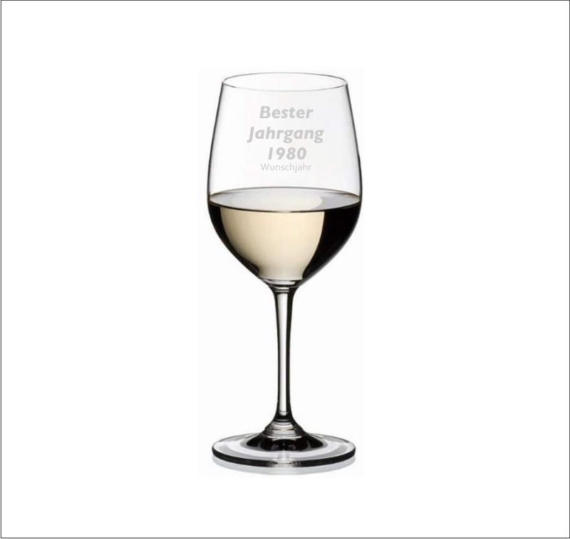 Weissweinglas 0,1 l " Bester Jahrgang " mit Wunsch Jahrgang